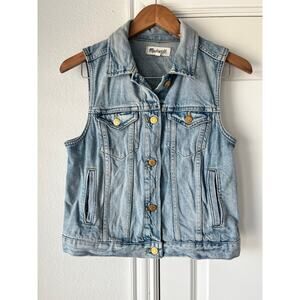 Madewell Womens The Pocket Jean Light Denim Vest | Size Medium